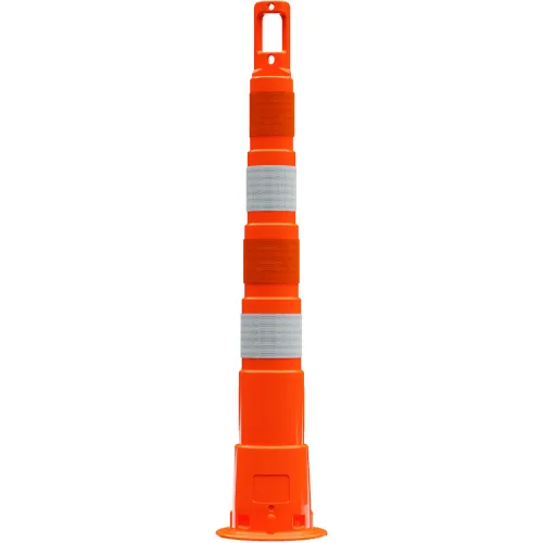 Plasticade Navicade 42" Plastic Channelizing Orange Cone, 4 6" HIP Grade Sheeting Bands