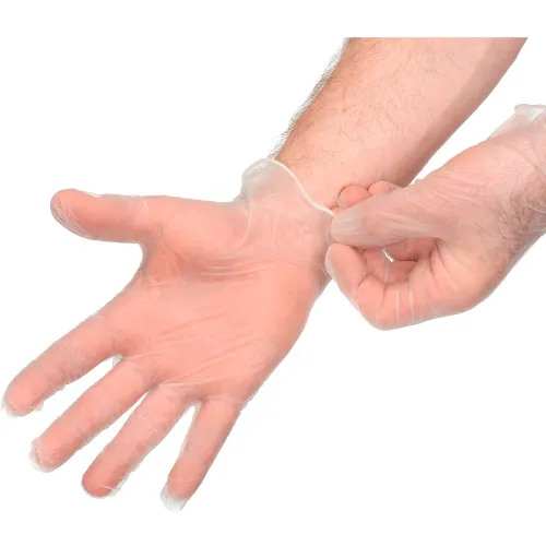 Safety Zone GVDR Industrial Grade Vinyl Gloves, 3.2 Mil, Powdered, XL, Clear, 100/Box