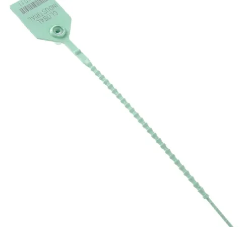 Global Industrial Adjustable Plastic Truck Seal, 9"L, Pastel Green, 100/Pack