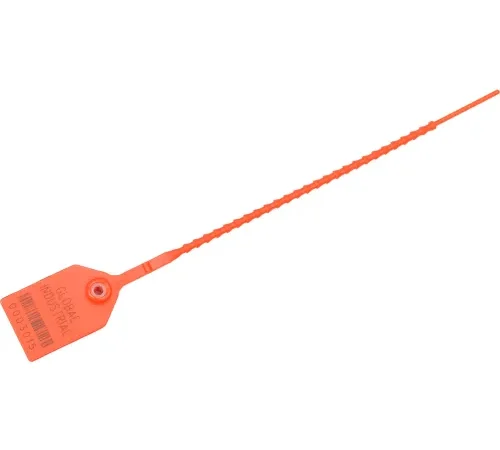 Global Industrial Adjustable Plastic Truck Seal, 9"L, Orange, 100/Pack