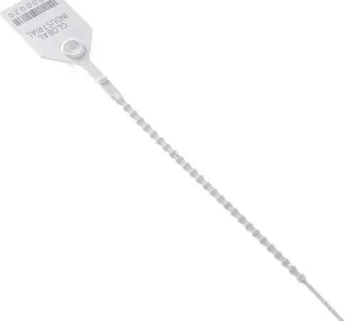 Global Industrial Adjustable Plastic Truck Seal, 9"L, White, 100/Pack