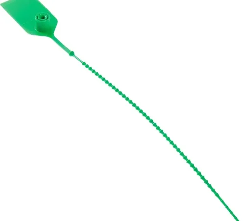 Global Industrial Adjustable Extinguisher Tamper Seal, 9"L, Green, 100/Pack