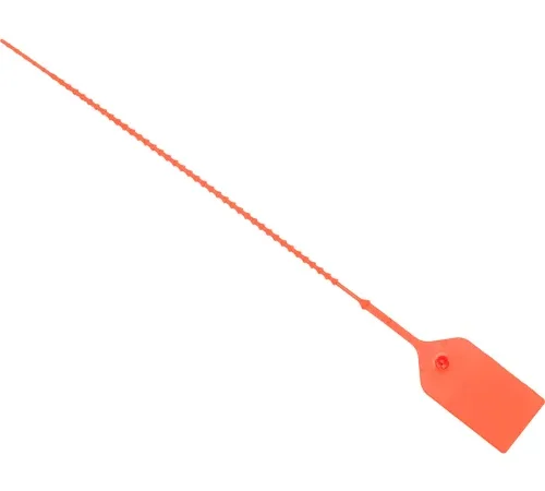 Global Industrial Adjustable Extinguisher Tamper Seal, 9"L, Orange, 100/Pack