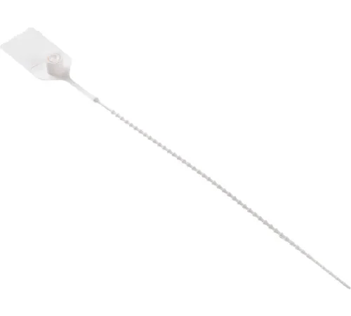 Global Industrial Adjustable Extinguisher Tamper Seal, 9"L, White, 100/Pack
