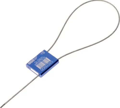Global Industrial Metal Cable Seal, 1/16"x12"L, Blue, 50/Pack