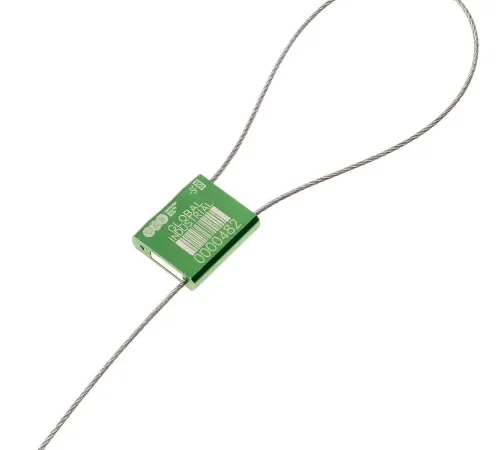 Global Industrial Metal Cable Seal, 1/16"x12"L, Green, 50/Pack