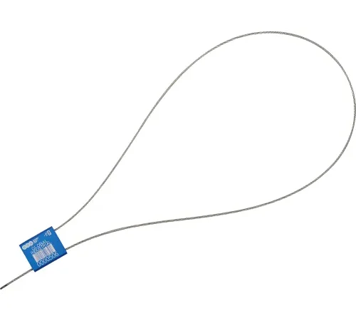 Global Industrial Metal Cable Seal, 1/16"x24"L, Blue, 50/Pack