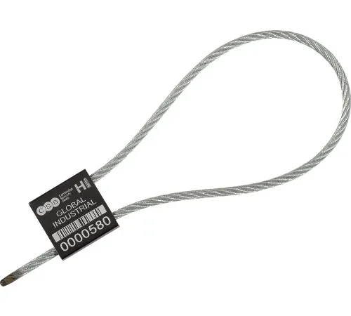 Global Industrial Metal Cable Seal, 1/8"x12"L, Black, 50/Pack