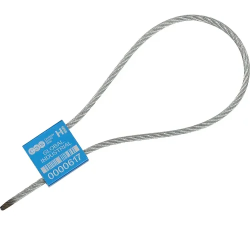 Global Industrial Metal Cable Seal, 1/8"x12"L, Blue, 50/Pack