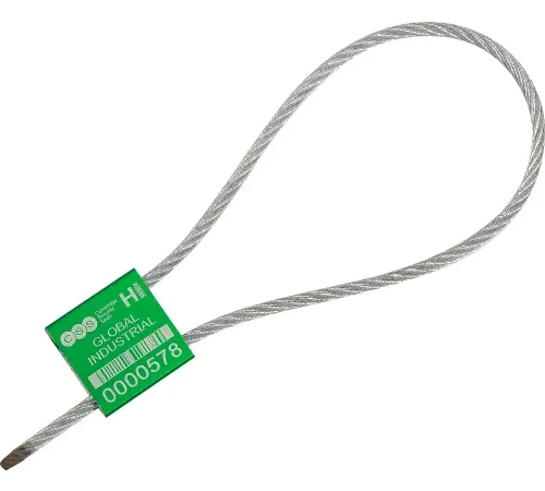 Global Industrial Metal Cable Seal, 1/8"x12"L, Green, 50/Pack