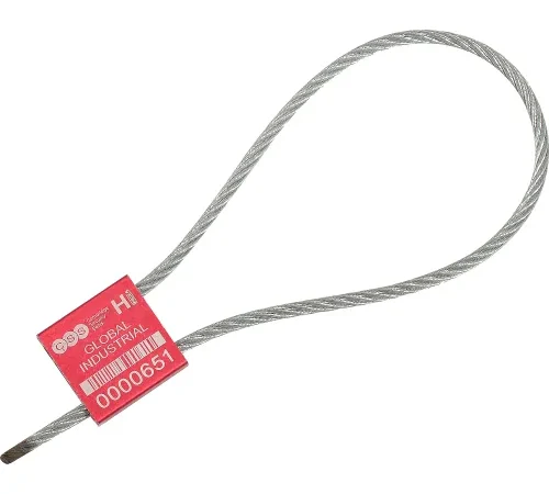 Global Industrial Metal Cable Seal, 1/8"x12"L, Red, 50/Pack