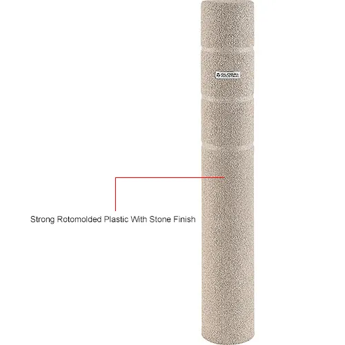 Global Industrial" Decorative Bollard Cover, 8'' Dia. x 60''H, Stone Finish - Image 4