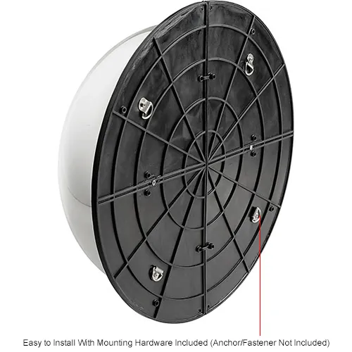 Round LED ceiling light backplate with mounts
