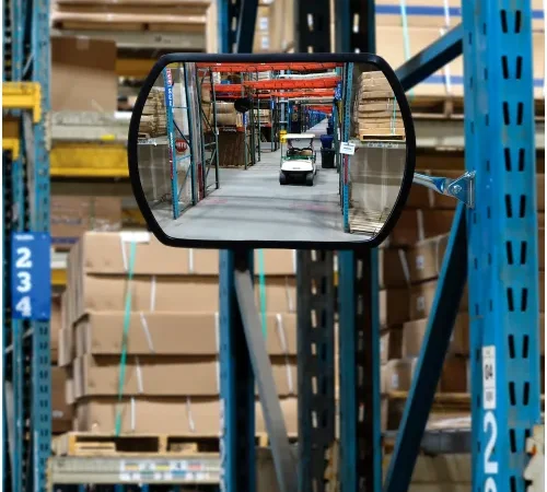 Global Industrial" Roundtangular Acrylic Convex Mirror, Indoor, 12"x18",160° Viewing Angle