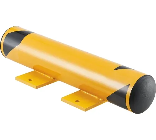 Global Industrial" Floor Stop Bollard w/Removable Caps, 4-1/2" Dia. x 24"L, Yellow