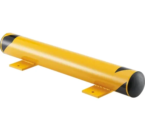 Global Industrial" Floor Stop Bollard w/Removable Caps, 4-1/2" Dia. x 36"L, Yellow