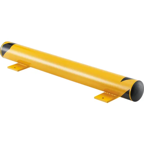 Global Industrial" Floor Stop Bollard w/Removable Caps, 4-1/2" Dia. x 48"L, Yellow