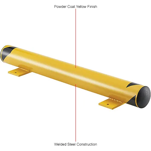 Global Industrial" Floor Stop Bollard w/Removable Caps, 4-1/2" Dia. x 48"L, Yellow - Image 5