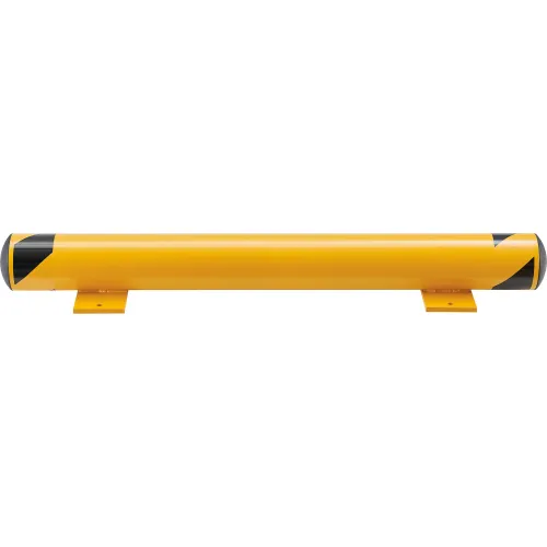 Global Industrial" Floor Stop Bollard w/Removable Caps, 4-1/2" Dia. x 48"L, Yellow - Image 3