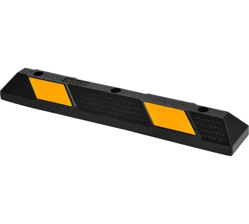 Global Industrial" Rubber Parking Stop/Curb Block, 36"L, Black w/ Yellow Stripes