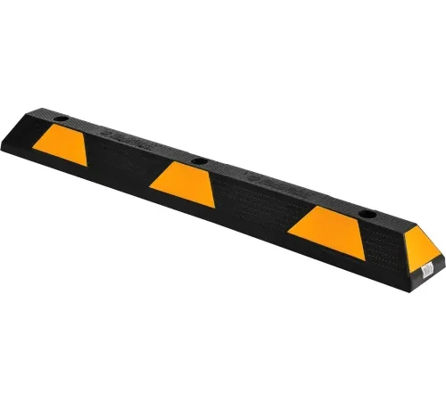 Global Industrial" Rubber Parking Stop/Curb Block, 48"L, Black w/ Yellow Stripes