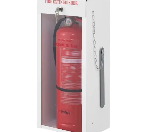 Global Industrial" Fire Extinguisher Cabinet, Surface Mount, Lockable, Fits 2-1/2-5 Lbs.