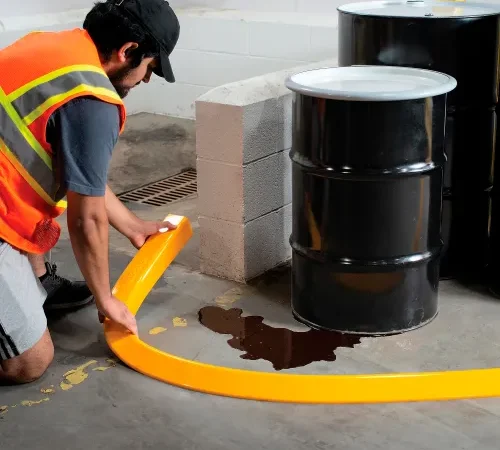Global Industrial" Low Profile Spill Berm, 10'L x 4"W x 2-1/4"H