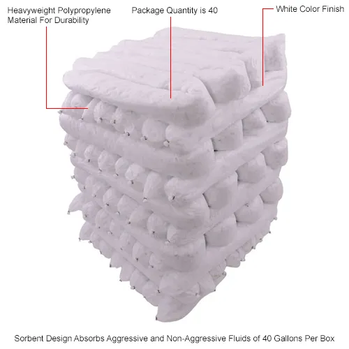 Global Industrial" Oil Only Sorbent Socks, Heavyweight, 3" Dia. x 48"L, Gray, 40/Pack - Image 4
