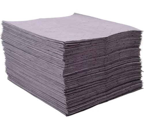 Global Industrial" Universal Sorbent Pads, Medium-weight, 15"L x 18"W, Gray, 100/Pack
