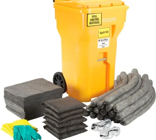 Global Industrial" Universal Wheeled Spill Kit, 65 Gallon