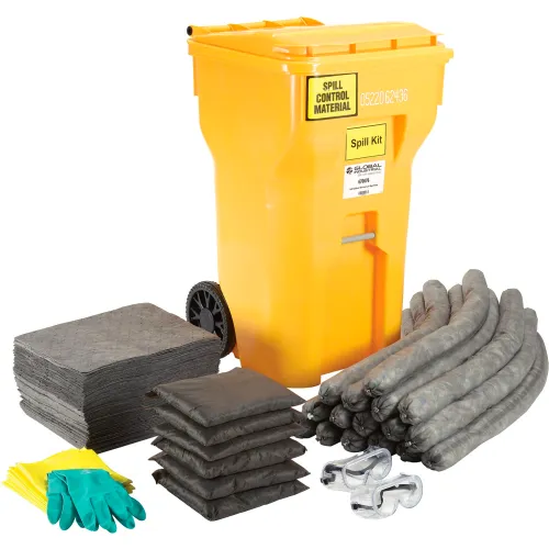 Global Industrial" Universal Wheeled Spill Kit, 65 Gallon