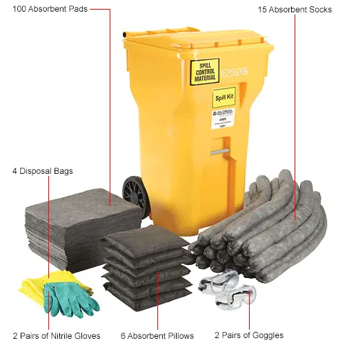 Global Industrial" Universal Wheeled Spill Kit, 65 Gallon - Image 5