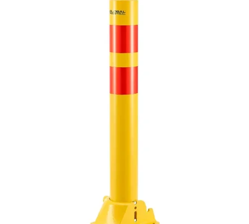 Global Industrial" Collapsible Bollard, 4-1/4" Dia., 35-1/2" Extended Height, Yellow