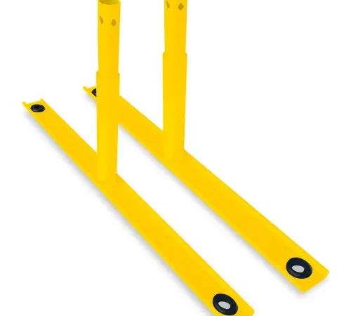 Global Industrial Flat Barrier Feet for Crowd Control Barrier, Yellow Powder Coat, 2/Pack