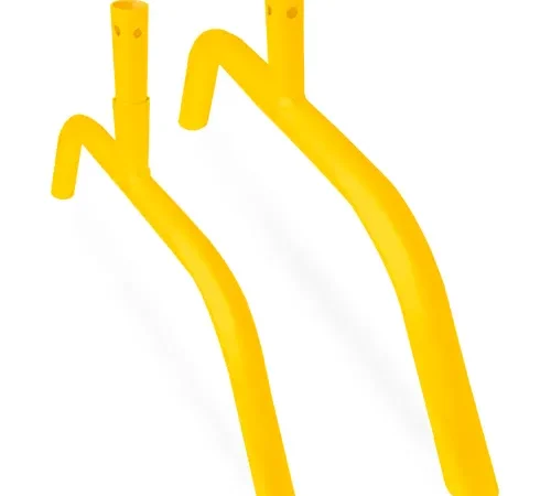 Global Industrial Bridge Barrier Feet for Crowd Control Barrier, Yellow Powder Coat, 2/Pack