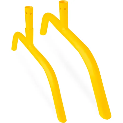 Global Industrial Bridge Barrier Feet for Crowd Control Barrier, Yellow Powder Coat, 2/Pack