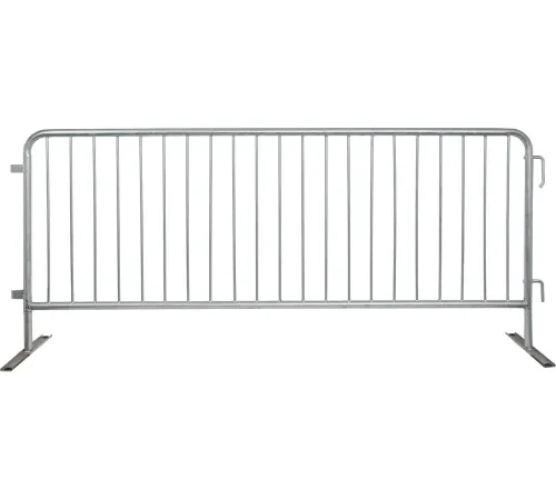 Global Industrial Steel Crowd Control Barrier, 8-1/2'L x 43"H, Flat Feet, Galvanized