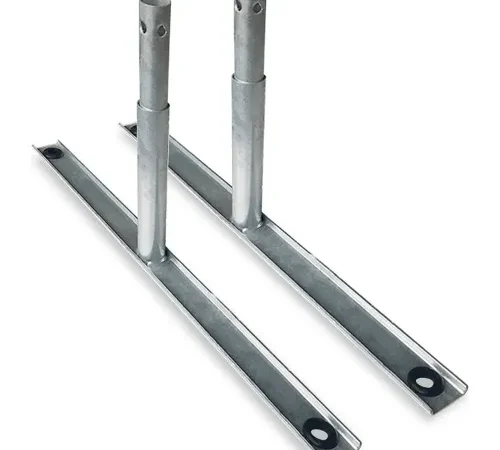 Global Industrial Flat Barrier Feet for Crowd Control Barrier, Galvanized, 2/Pack