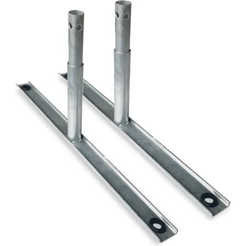 Global Industrial Flat Barrier Feet for Crowd Control Barrier, Galvanized, 2/Pack