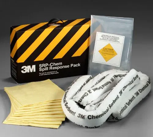 3M" SRP-CHEM Chemical Sorbent Spill Response Pack  - 3.5 Gallon Capacity, 3 Packs/Case