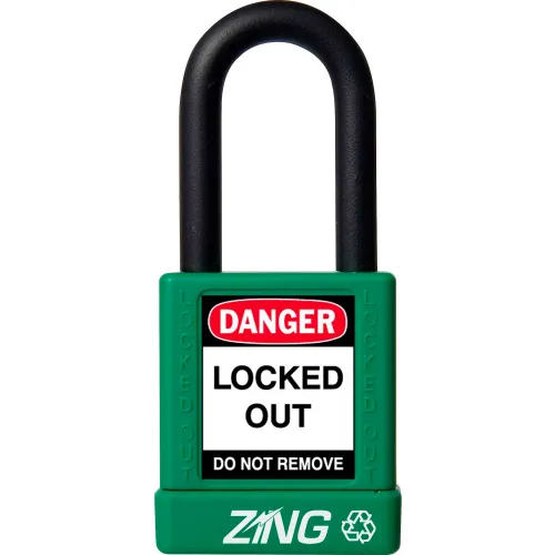 ZING RecycLock Safety Padlock, Keyed Different, 1-1/2" Shackle, 1-3/4" Body, Red, 7030 - Image 2