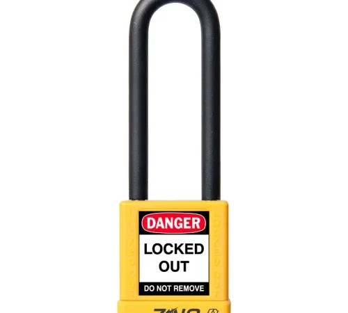 ZING RecycLock Safety Padlock, Keyed Alike, 3" Shackle, 1-3/4" Body, Yellow, 7055
