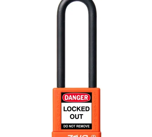ZING RecycLock Safety Padlock, Keyed Alike, 3" Shackle, 1-3/4" Body, Orange, 7059