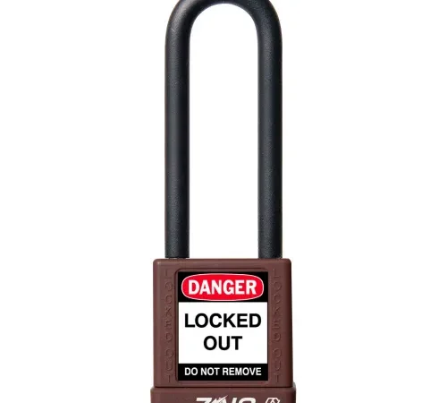 ZING RecycLock Safety Padlock, Keyed Alike, 3" Shackle, 1-3/4" Body, Brown, 7061