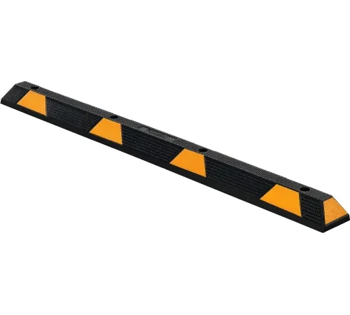 Global Industrial" Rubber Parking Stop/Curb Block, 72"L, Black w/ Yellow Stripes