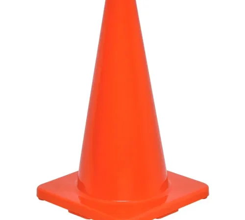 Global Industrial" 18" Traffic Cone, Non-Reflective, Solid Orange Base, 2-1/2 lbs