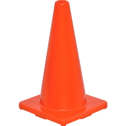 Global Industrial" 18" Traffic Cone, Non-Reflective, Solid Orange Base, 2-1/2 lbs