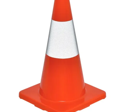 Global Industrial" 18" Traffic Cone, Reflective, Solid Orange Base, 2-1/2 lbs