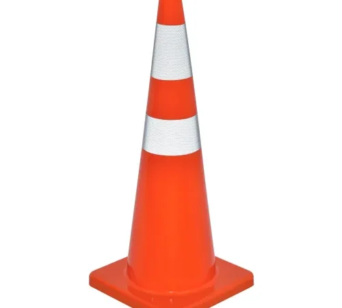 Global Industrial" 36" Traffic Cone, Reflective, Solid Orange Base, 10 lbs.