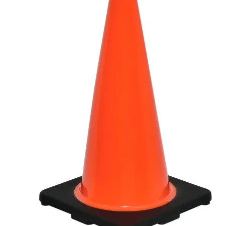 Global Industrial" 18" Traffic Cone, Non-Reflective, Black Base, 3 lbs